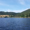 Alterbucht, Osthang und rechts im Bild das Hotel "Saalestrand"